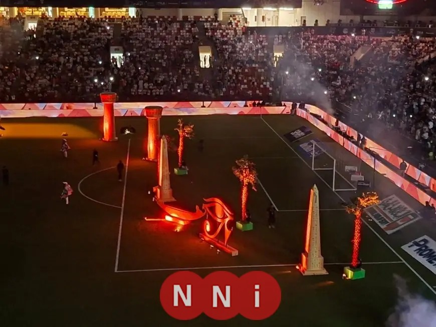 ستاد محمد بن زايد يتزين بلمسات فرعونية قبل المواجهة المرتقبة بين الأهلي والزمالك