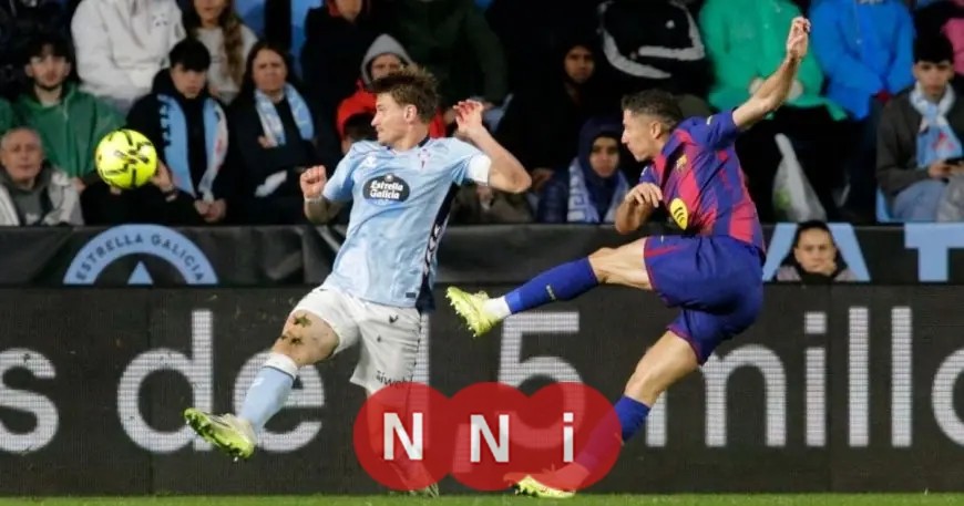 برشلونة يتألق بهاتريك ليفاندوفسكي ويقلص الفارق مع ريال مدريد بعد فوزه على سيلتا فيغو