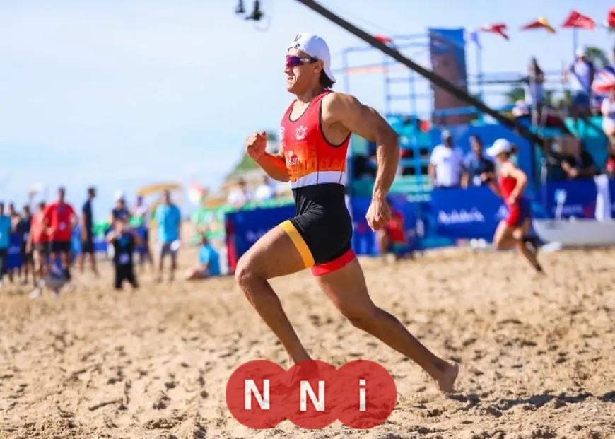 علي حسن يحقق إنجازًا تاريخيًا بفوزه بأول ميدالية في التجديف الشاطئي