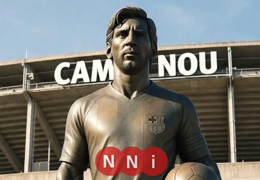 لابورتا يكشف عن تمثال لميسي في قلب ملعب كامب نو التاريخي