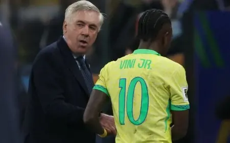 أنشيلوتي يوجه تحذير لفينيسيوس بشأن مكانه في كأس العالم