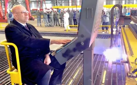 وزارة النقل تطلق مرحلة بناء سفينتين جديدتين في ترسانة هانتونج بالصين مع حفل تقطيع الصلب