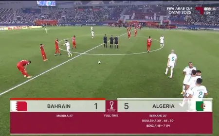 الجزائر تسحق البحرين بخمسة أهداف في كأس العرب