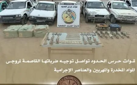 قوات حرس الحدود تضبط 30 طن من المخدرات وأسلحة وذخائر في عملية نوعية