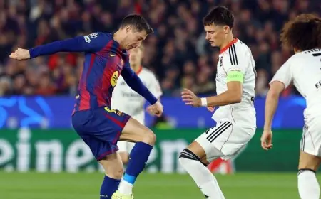 ليفاندوفسكي يواصل غيابه عن التسجيل في دوري أبطال أوروبا منذ 8 أشهر