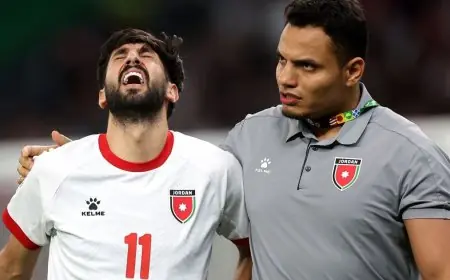 النجم الأردني يزن النعيمات يتعرض لإصابة في الرباط الصليبي تزيد قلق الجماهير