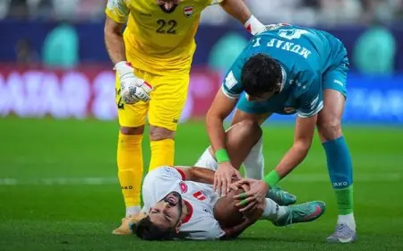 الإعلان الرسمي من الاتحاد الأردني إصابة يزن النعيمات بقطع في الرباط الصليبي