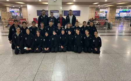 مغادرة الفوج الثاني من البعثة المصرية إلى أنجولا للمشاركة في دورة الألعاب الأفريقية للشباب