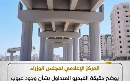 توضيح حول الفيديو المتداول عن العيوب الهندسية في كوبري 45 الدولي بالإسكندرية