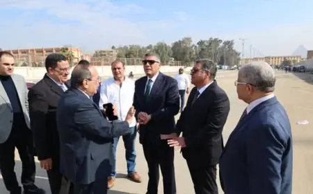 محافظ الجيزة يتفقد الموقع المخصص لسوق اليوم الواحد في هضبة الأهرام