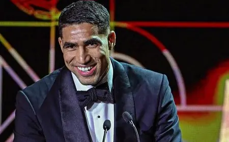 أشرف حكيمي يسطع في التشكيلة المثالية بحفل ذا بيست وسط غياب صلاح ورافينيا ومبابي