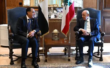 رئيس مجلس النواب اللبناني يستضيف الدكتور مصطفى مدبولي في زيارة هامة