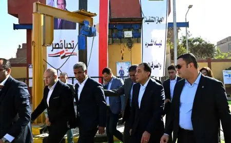 رئيس الوزراء يتفقد مشروعات حياة كريمة لتحسين حياة القرى في مركز الصف بالجيزة