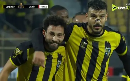 ثنائية مثيرة تقود المقاولون العرب للتفوق على الأهلي في الشوط الأول