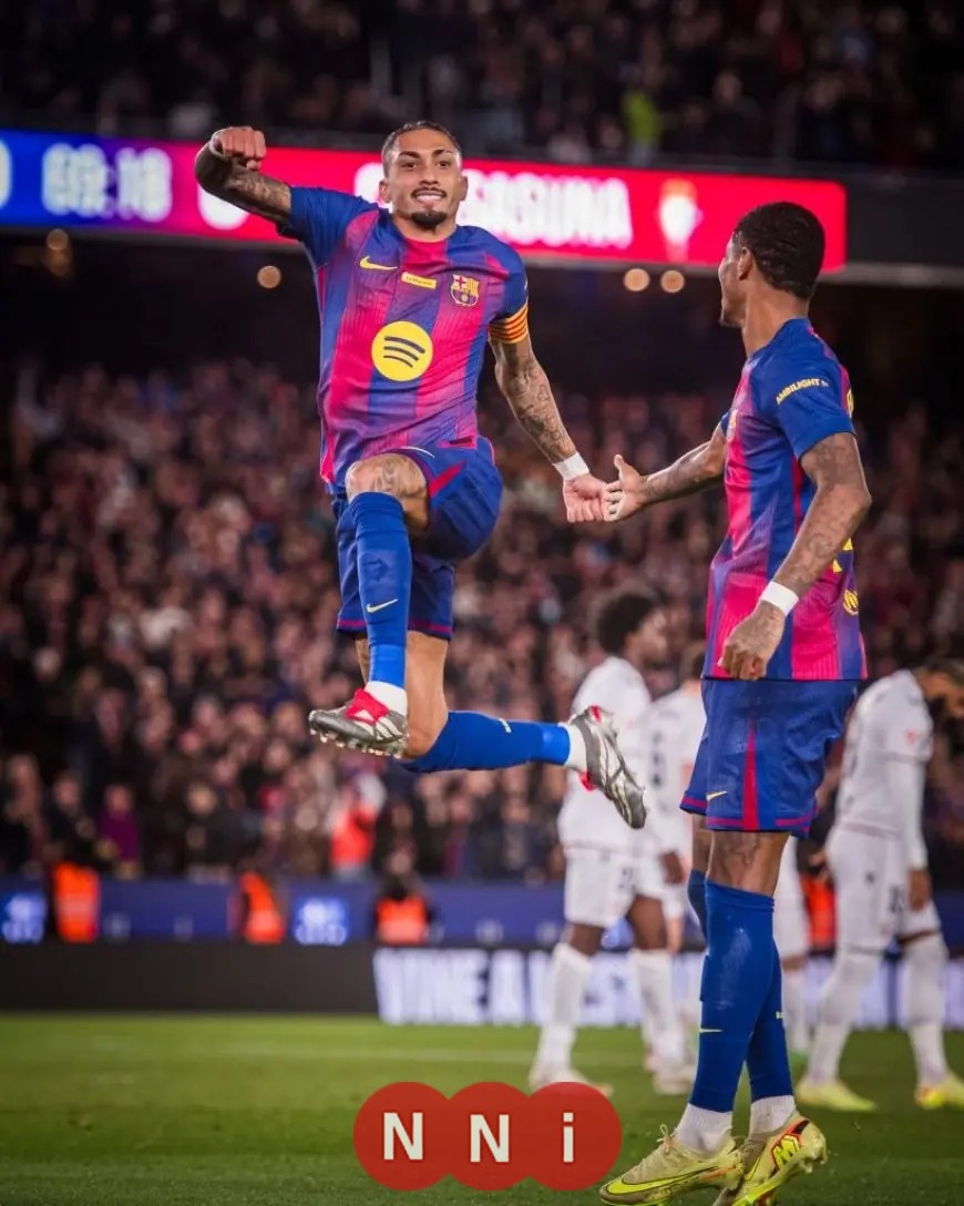 برشلونة يتفوق بثنائية متأخرة على أوساسونا ويواصل تصدر الدوري الإسباني