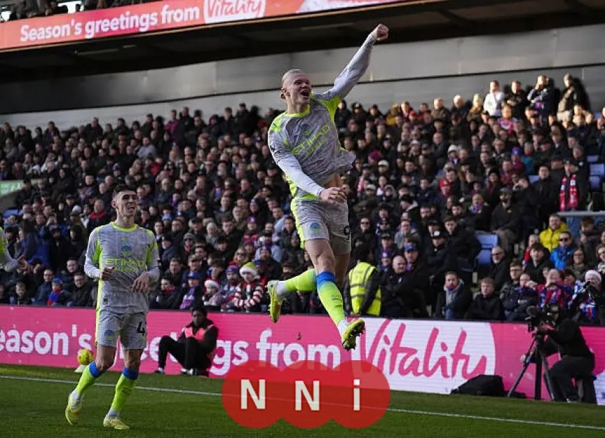 مانشستر سيتي يتألق ويفوز بثنائية على كريستال بالاس في الدوري الإنجليزي