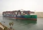 عبور سفينة الحاويات العملاقة CMA CGM SEINE في قافلة الشمال عبر قناة السويس
