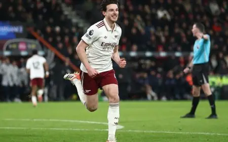 أرسنال يتألق بثنائية رايس ويحقق الفوز على بورنموث