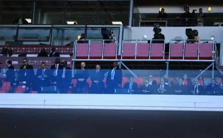 صبحي وأبو ريدة يشجعان منتخب مصر بحماس في ملعب أدرار ضد بنين