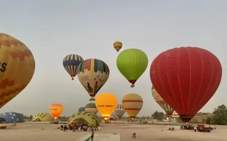 تعليق رحلات البالون الطائر في الأقصر بسبب الرياح القوية