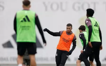 كيليان مبابي يشارك في تدريبات ريال مدريد استعداداً لمواجهة ليفانتي