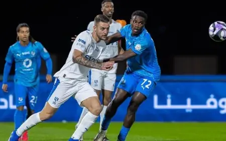 تقدّم نيوم بهدف محمد البريك في الشوط الأول ضد الهلال