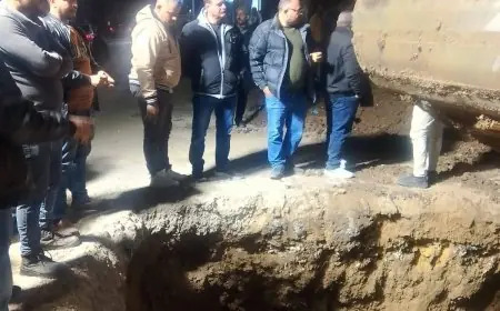 محافظ الجيزة يشرف على تحويل مسار خط مياه الشرب لتسهيل مشروع المونوريل بالعجوزة