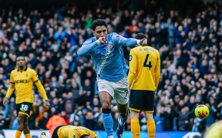 ثنائية مانشستر سيتي تضعه في المقدمة أمام وولفرهامبتون بالشوط الأول