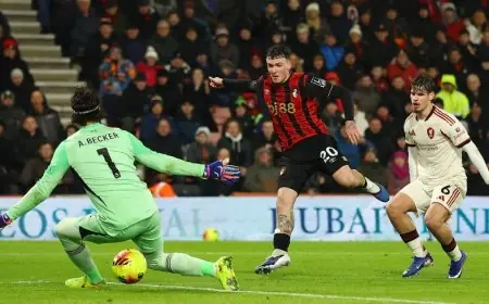 صاعقة بورنموث تُربك ليفربول في الشوط الأول وفان دايك يُشعل الأمل من جديد