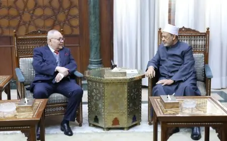 شيخ الأزهر يرحب برئيس مجلس الدولة في مشيخة الأزهر لتعزيز التعاون المشترك