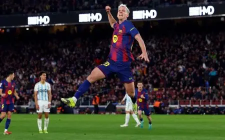 أولمو يقود برشلونة بقوة إلى صدارة الدوري الإسباني عبر انتصار مثير على أوفييدو