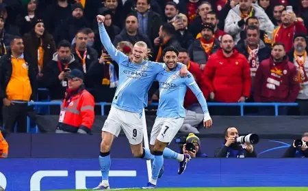 ثنائية مانشستر سيتي تتفوق على جالاتا سراي في الشوط الأول من دوري الأبطال