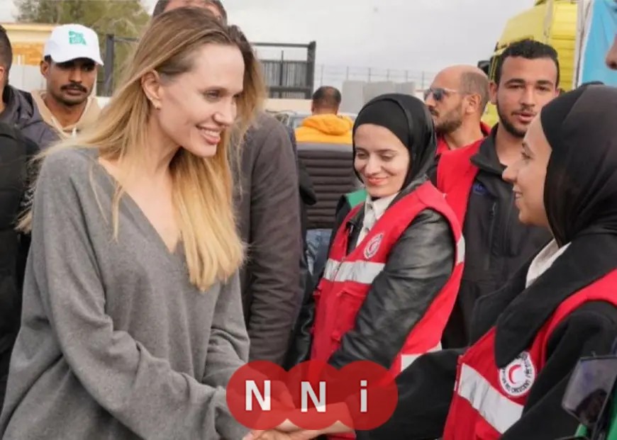 أنجلينا جولي تزور المركز اللوجيستي الرئيسي للهلال الأحمر المصري لتعزيز دعم غزة