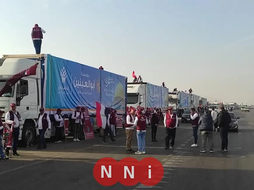 مؤسسة أبو العينين تدعم القافلة 13 للتحالف الوطني إلى غزة بآلاف المساعدات الغذائية والإغاثية