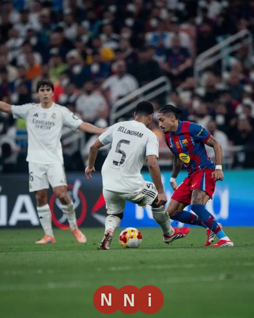 حسم رافينيا الكلاسيكو بتتويج برشلونة بالسوبر الإسباني ضد ريال مدريد