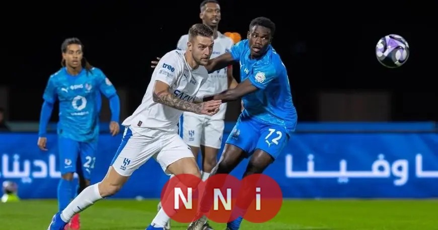 تقدّم نيوم بهدف محمد البريك في الشوط الأول ضد الهلال