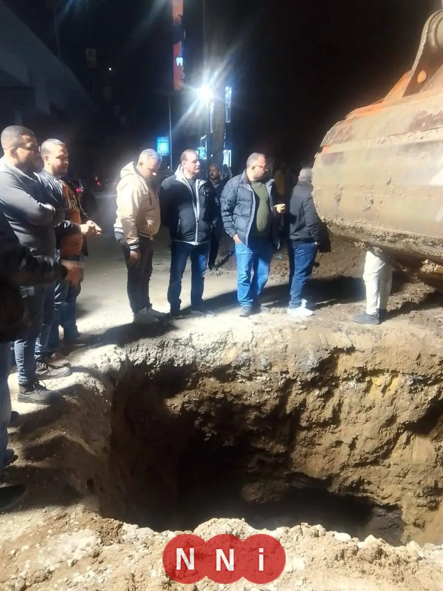 محافظ الجيزة يشرف على تحويل مسار خط مياه الشرب لتسهيل مشروع المونوريل بالعجوزة