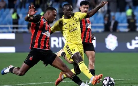 شاهد ملخص وأهداف مباراة الرياض ضد النصر في دوري روشن السعودي وانتصار النصر 1-0