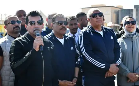 وزير الرياضة ومحافظا الوادي الجديد ومطروح يشاركون في مسيرة صحتك في المشي لتعزيز النشاط البدني