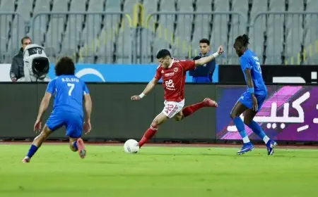 هدف الأهلي يمنحه التقدم ضد سموحة في الشوط الأول بالدوري المصري