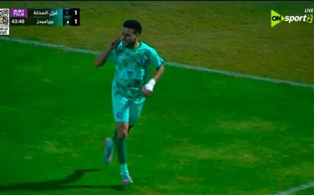 بيراميدز يتفوق على غزل المحلة بهدفين مقابل هدف في الشوط الأول