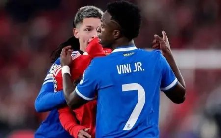 بنفيكا ينكر ادعاءات الإساءة العنصرية من لاعبه تجاه فينيسيوس جونيور