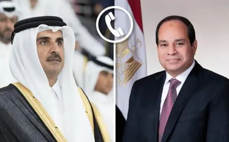 الرئيس السيسي والشيخ تميم يناقشان تداعيات الهجوم الإيراني على قطر