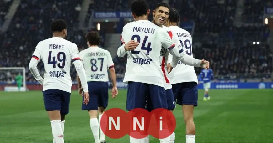 باريس سان جيرمان يتفوق على ستراسبورغ في مباراة مثيرة مع طرد أشرف حكيمي