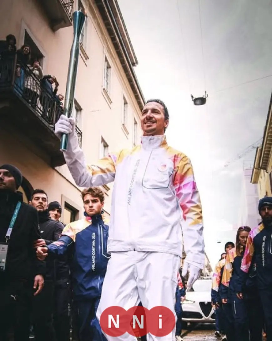 إبراهيموفيتش يتألق حاملاً الشعلة في قلب ميلانو استعداداً لافتتاح الألعاب الأولمبية الشتوية