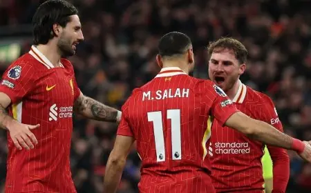 مسؤولية إعادة محمد صلاح لمستواه تقع على عاتقنا يؤكد ماك أليستر لاعب ليفربول