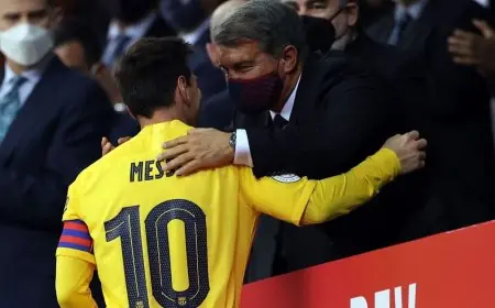 لابورتا يكشف عن موقفه بشأن عودة ميسي المحتملة إلى برشلونة