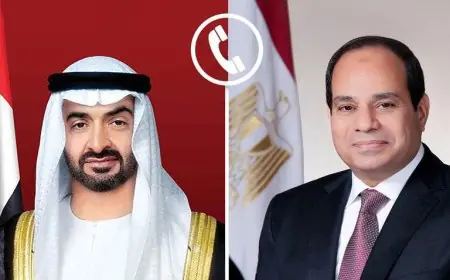 الرئيس السيسي يؤكد للشيخ محمد بن زايد: أمن الخليج جزء أساسي من أمن مصر القومي