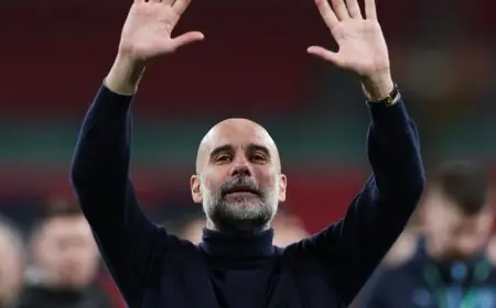 غوارديولا يعترف بأن مانشستر سيتي ليس بقوة أرسنال رغم الفوز بكأس الرابطة