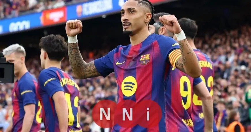 ثلاثية مذهلة من رافينيا تقود برشلونة لاكتساح إشبيلية وكانسيلو يسجل هدفاً رائعاً